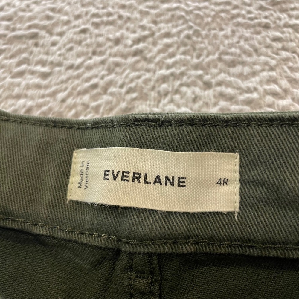 Everlane The Utility Barrel Pant Womens 4R Green High Rise Organic Cotton - Picture 2 of 13